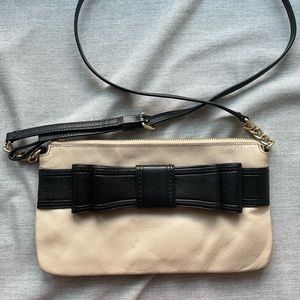 Kate Spade Villabella Avenue Celina Tan and Black Leather Bow Crossbody Bag